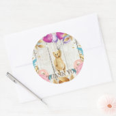 Teddy Bear Rustic Bedankt Ronde Sticker (Envelop)