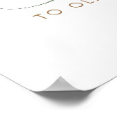 Teddy Bear Sage Baby shower Welkomstteken Poster (Hoek)