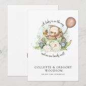 Teddy Bear Sage Brown kan de zwangerschap afwachte Aankondiging (Voorkant / Achterkant)