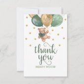 Teddy Bear Sage Green Baby shower Dank je wel Bedankkaart (Voorkant)