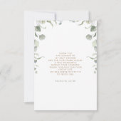 Teddy Bear Sage Greenery Baby shower Dank je Bedankkaart (Achterkant)