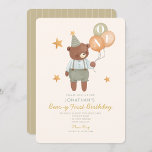 Teddy Bear Sage Groene Beer Eerste Verjaardag Kaart<br><div class="desc">Teddy Bear Sage Groene Beer Eerste Verjaardag Uitnodiging</div>