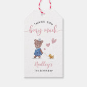 Teddy Bear Sailor Girl Birthday Party Cadeaulabel (Voorkant)