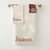 Teddy Bear, Santa Hat, kerstversiering Bad Handdoek (Insitu)