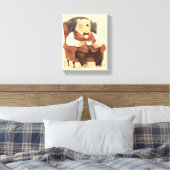 Teddy Bear Scandinavian baby room art Canvas Afdruk (Insitu (Slaapkamer))