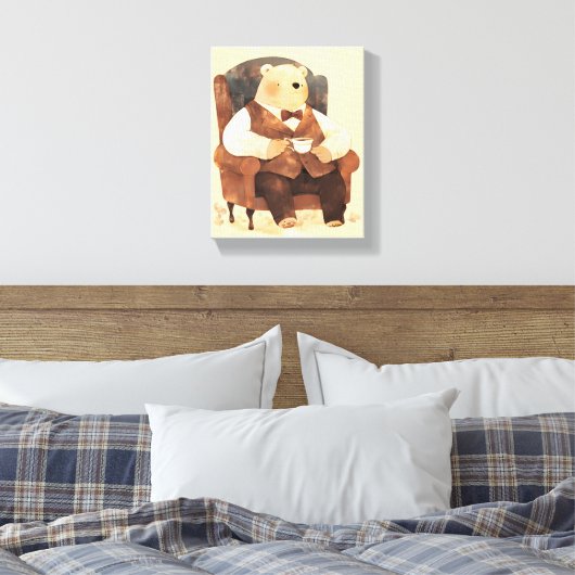 Teddy Bear Scandinavian baby room art Canvas Afdruk (Insitu (Slaapkamer))