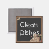 Teddy Bear Schone Gerechten Vaatwasser Magneet (Voorkant / Achterkant)