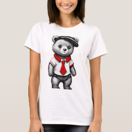 Teddy Bear School Uniform Leuk Dier ontwerp T-shirt