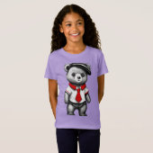 Teddy Bear School Uniform Leuk Dier ontwerp T-shirt (Voorkant volledig)