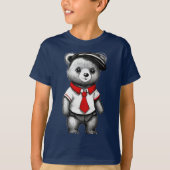 Teddy Bear School Uniform Leuk Dier ontwerp T-shirt (Voorkant)