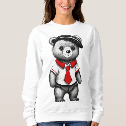 Teddy Bear School Uniform Leuk Dier ontwerp Trui (Voorkant)