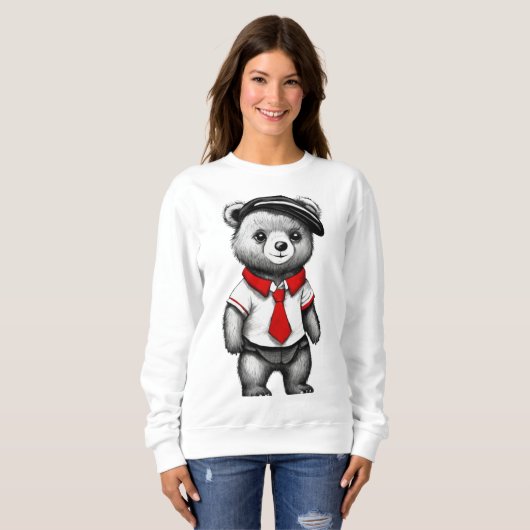 Teddy Bear School Uniform Leuk Dier ontwerp Trui (Voorkant volledig)