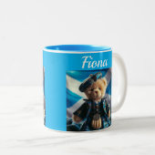 Teddy bear Scottish mug Tweekleurige Koffiemok (Voorkant rechts)