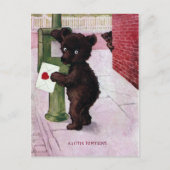 Teddy Bear Sending Love Letter Briefkaart (Voorkant)