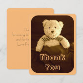 Teddy Bear Sepia Tone Baby shower Dank je wel Bedankkaart (Voorkant / Achterkant)
