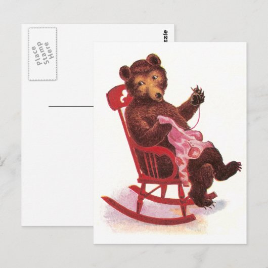 Teddy Bear Sewing Clothes Briefkaart (Voorkant / Achterkant)