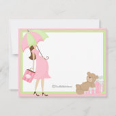 Teddy Bear Shoping and Pink Baby shower Invitation Kaart (Achterkant)