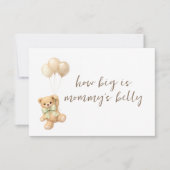 Teddy Bear Shower Hoe Groot Is Mamma's Buik Kaart (Voorkant)