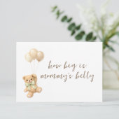 Teddy Bear Shower Hoe Groot Is Mamma's Buik Kaart (Staand voorkant)