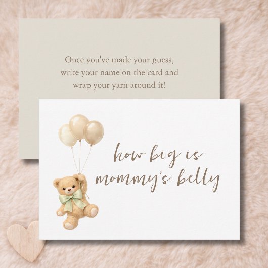 Teddy Bear Shower Hoe Groot Is Mamma's Buik Kaart