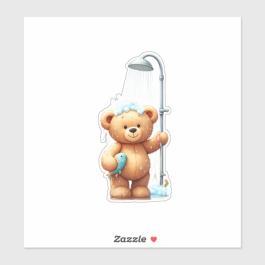 Teddy Bear Shower Sticker (Vel)