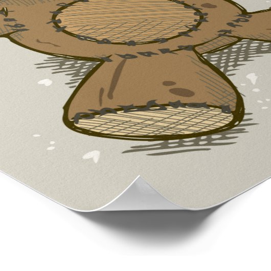 Teddy Bear Sketch Poster (Hoek)