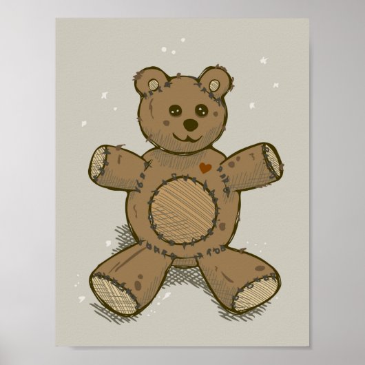 Teddy Bear Sketch Poster (Voorkant)