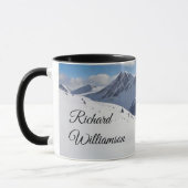 Teddy Bear Skiier in the mountains Personalize Mok (Links)