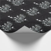 Teddy Bear Skiing in Black and White Cadeaupapier (Hoek)