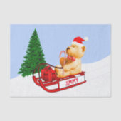 Teddy Bear Sled Cadeau kerstcadeautjes pakken Tissuepapier (Voorkant)