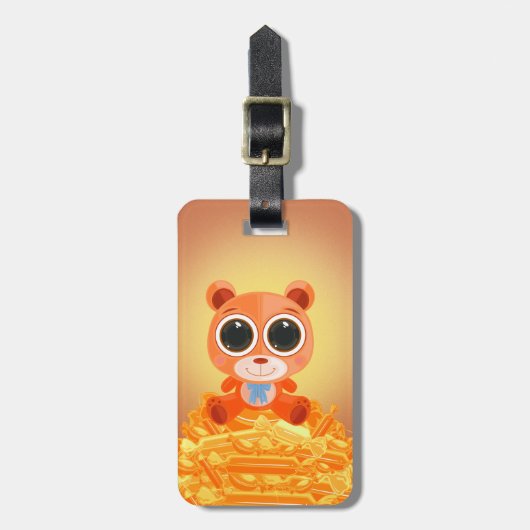 Teddy Bear - Snoep Sinaasappel Bagagelabel (Voorkant verticaal)