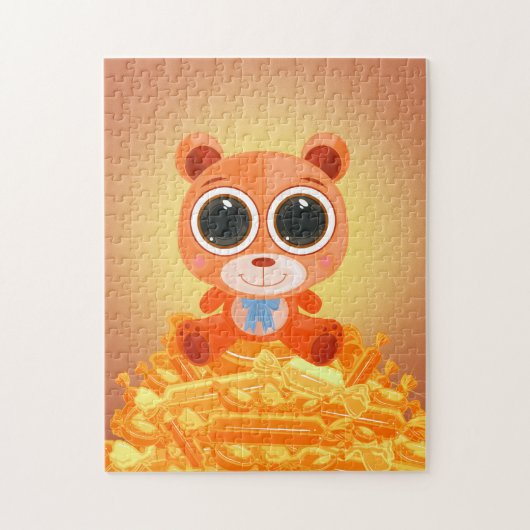 Teddy Bear - Snoep Sinaasappel Legpuzzel (Verticaal)