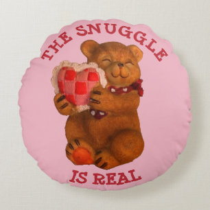 Teddy Bear Snuggle is echt Rond Kussen