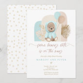 Teddy Bear some Beary Cute Boho Baby shower  Kaart (Voorkant / Achterkant)