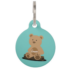 Teddy Bear Specialized White Text Pet ID Tag Huisdierpenning