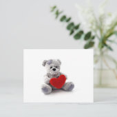 Teddy Bear Speelgoed die een hart op de witte acht Briefkaart (Staand voorkant)