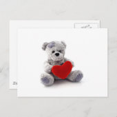 Teddy Bear Speelgoed die een hart op de witte acht Briefkaart (Voorkant / Achterkant)