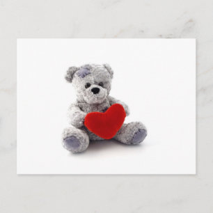 Teddy Bear Speelgoed die een hart op de witte acht Briefkaart