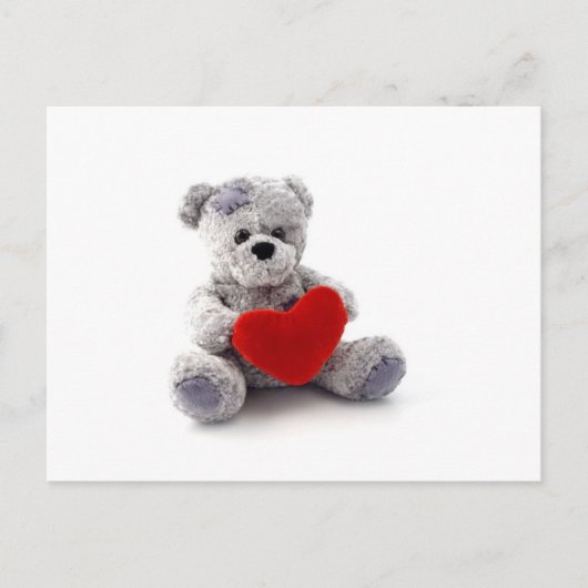 Teddy Bear Speelgoed die een hart op de witte acht Briefkaart (Voorkant)