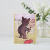 Teddy Bear Speling Tennis Briefkaart (Staand voorkant)