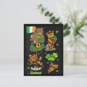 Teddy Bear St. Patrick's Day Collectie Briefkaart (Staand voorkant)