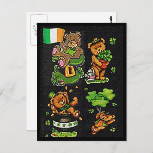 Teddy Bear St. Patrick's Day Collectie Briefkaart (Voorkant / Achterkant)