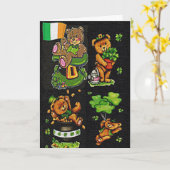Teddy Bear St. Patrick's Day Collectie Kaart (Gele Bloem)
