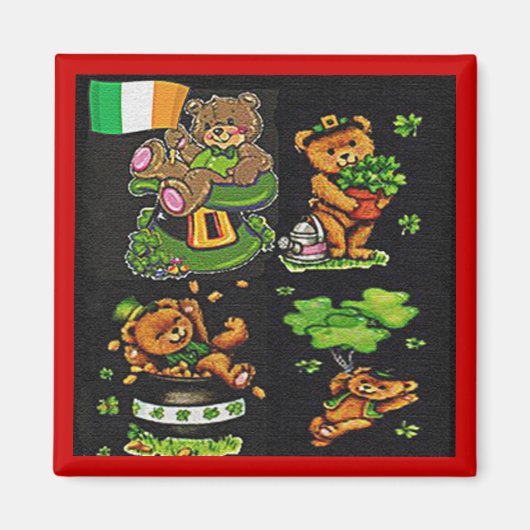 Teddy Bear St. Patrick's Day Collectie Magneet (Voorkant)