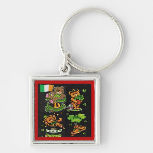 Teddy Bear St. Patrick's Day Collectie Sleutelhanger (Voorkant)