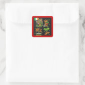 Teddy Bear St. Patrick's Day Collectie Vierkante Sticker (Tas)