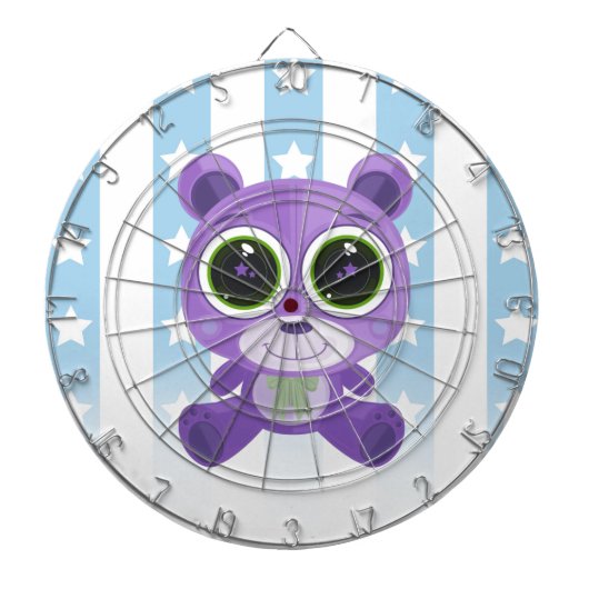 Teddy Bear - Star Eye Paars Dartbord (Voorkant)