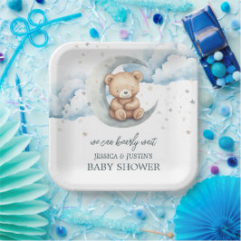 Teddy Bear Stars en het Moon Baby shower Papieren Bordje