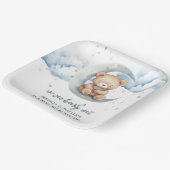 Teddy Bear Stars en het Moon Baby shower Papieren Bordje (Gebogen)