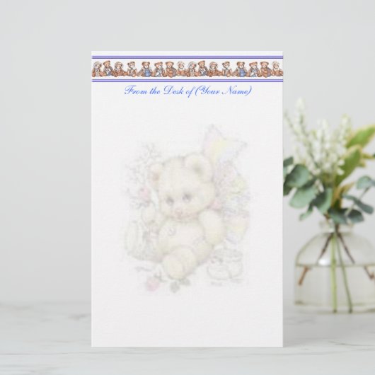 Teddy Bear Stationery Briefpapier (Staand voorkant)